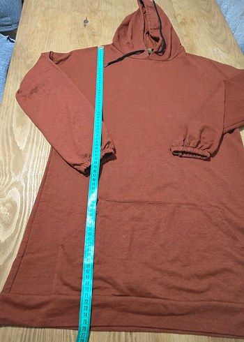 Kapüşonlu Rahat Kesim Kahverengi Sweatshirt - Görsel 3