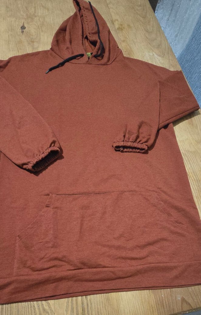 Kapüşonlu Rahat Kesim Kahverengi Sweatshirt - Görsel 2