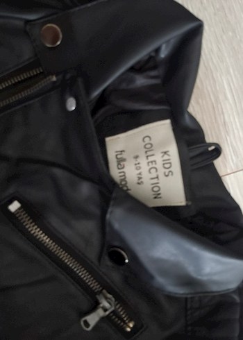 cocuk Siyah Deri Biker Ceket - Görsel 2