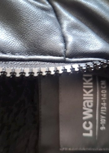 Siyah çocuk Deri Biker Ceket - Görsel 2