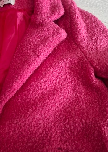 Gri Kapüşonlu Kısa Peluş Mont - Görsel 3