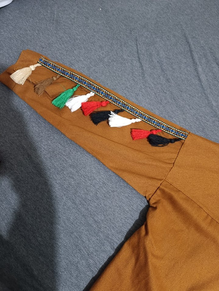 Bohem Renkli Nakışlı Püsküllü Kadın Ceket - Görsel 2