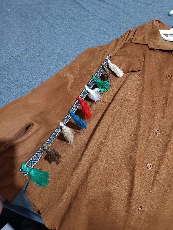 Bohem Renkli Nakışlı Püsküllü Kadın Ceket - Görsel 3