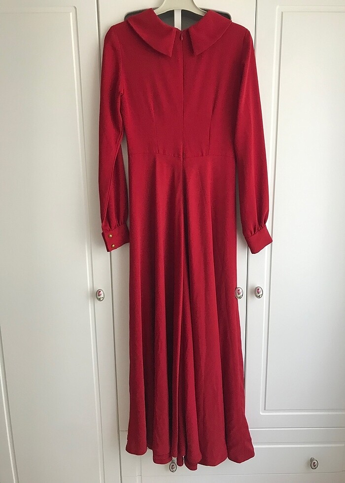 bebe yaka uzun elbise - Görsel 3