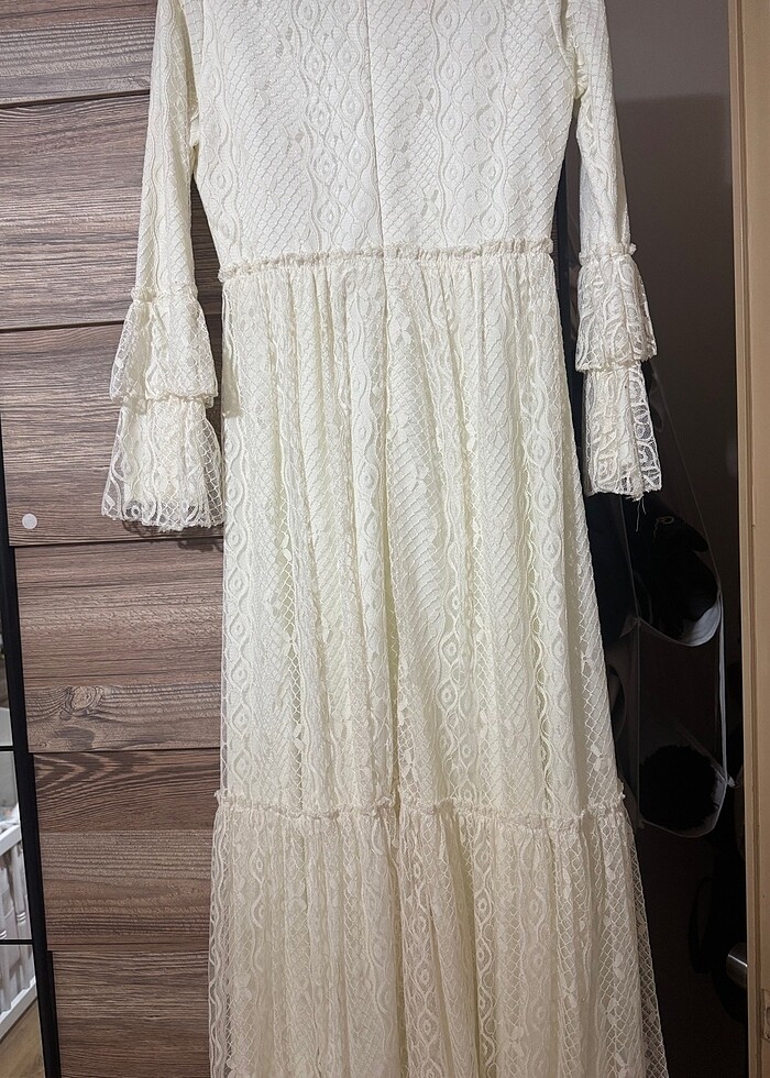 dantel nikah elbisesi tesettüre uygun - Görsel 4