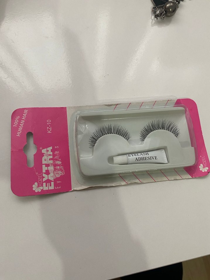 Renkli Sahte Kirpik Seti Beyaz Tutkal - Görsel 2