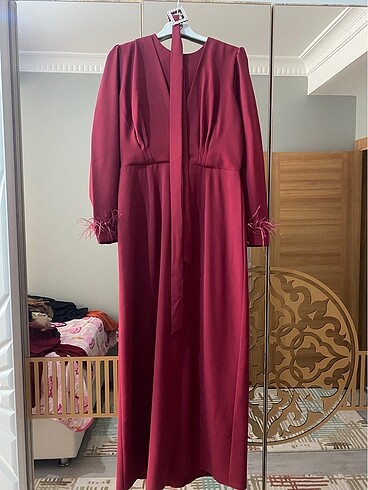40 Beden bordo Renk Abiye elbise