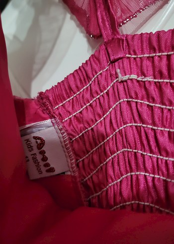 Diğer Kız Çocuk Pembe Fırfırlı Straplez Elbise-abiye