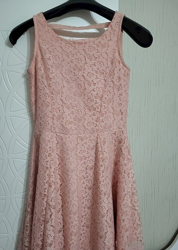 LC Waikiki Dantel Detaylı Pembe Midi Elbise