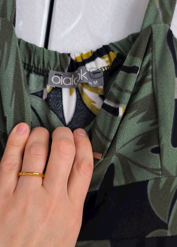 Yeşil Baskılı Elbise - Görsel 3