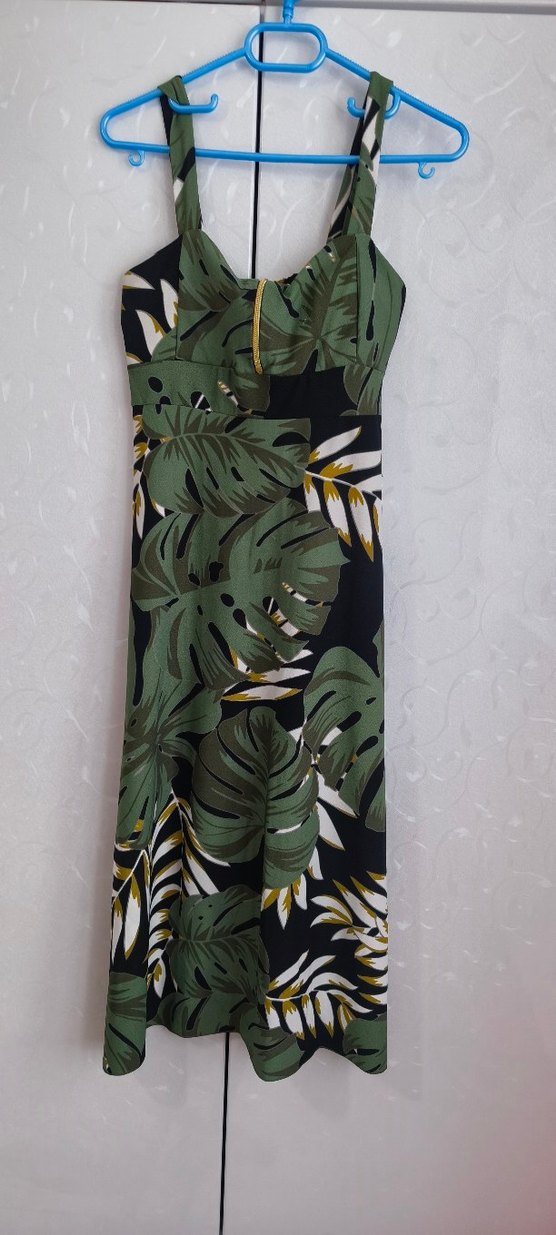 Yeşil Baskılı Elbise - Görsel 2