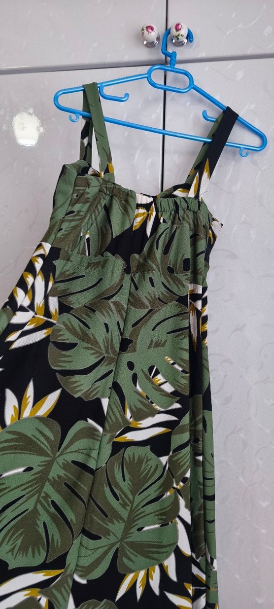 Yeşil Baskılı Elbise - Görsel 4