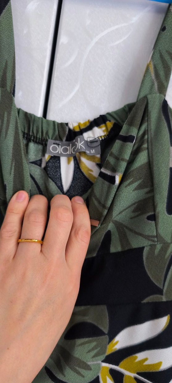 Yeşil Baskılı Elbise - Görsel 3