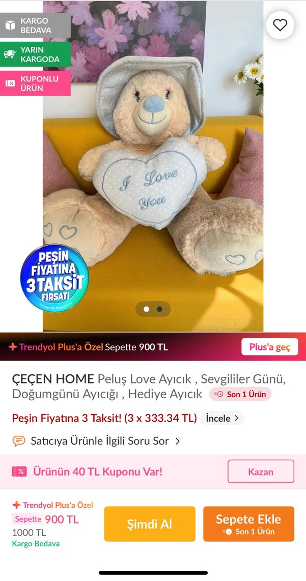 Peluş Sevgililer Günü Ayıcığı - Görsel 2