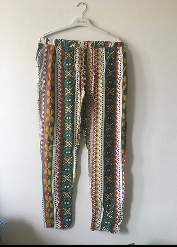 Renkli Bohem Kadın Kumaş Pantolon