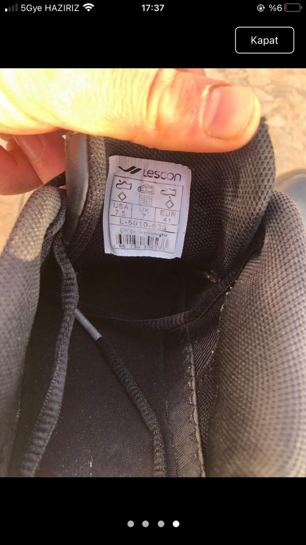 Erkek Siyah Bağcıklı Spor Ayakkabı - Görsel 4