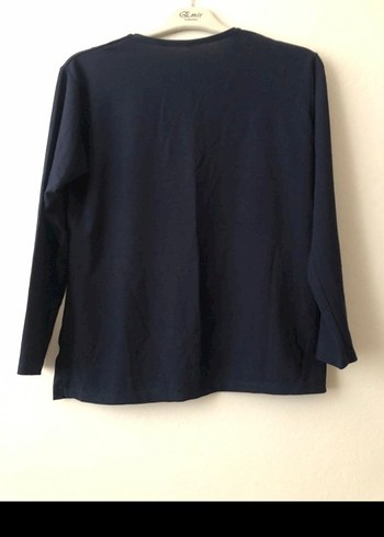 Nakışlı Lacivert Uzun Kollu Triko Bluz - Görsel 2