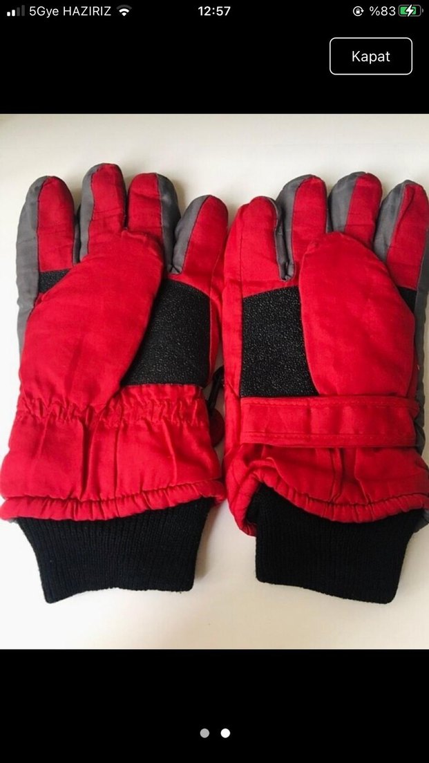 Kırmızı Gri Erkek Biker Eldiveni - Görsel 2