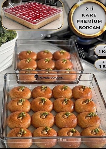 İki Parça Cam Kare Fırın Kabı - Görsel 2