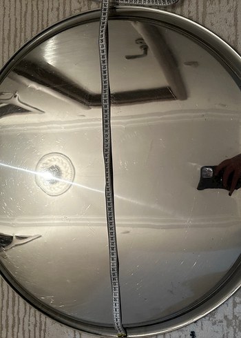 Ikea Yuvarlak Gri Metal Ayna