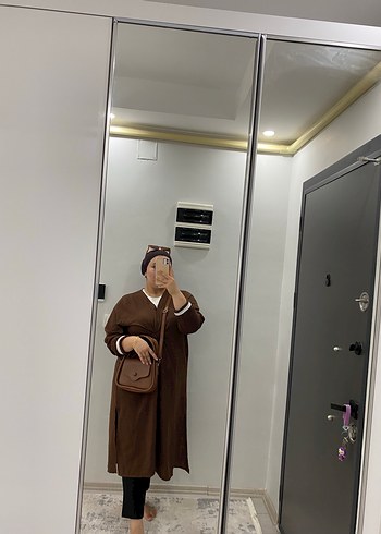 Uzun Kahverengi Kadın dış giyim