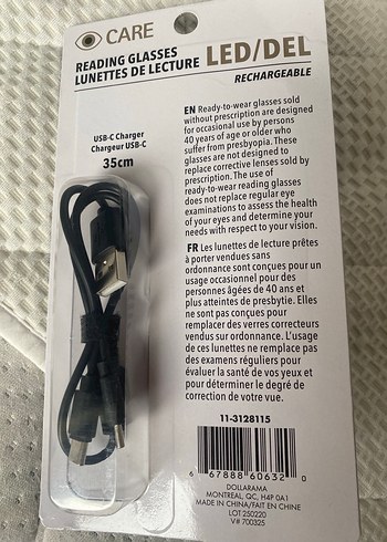 Led ışıklı şarjlı +2,50 numara yakın okuma gözlüğü - Görsel 2