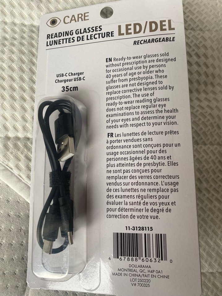 Led ışıklı şarjlı +2,50 numara yakın okuma gözlüğü - Görsel 2