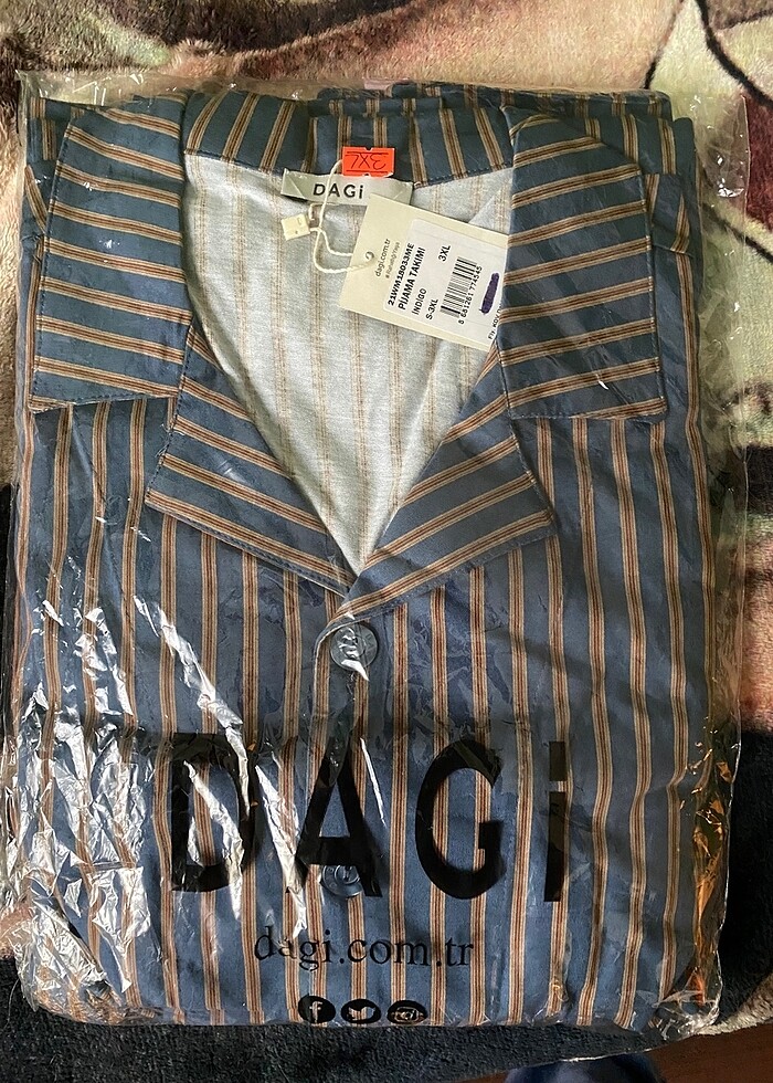 Dagi marka gömlek yaka erkek pijama takımı indigo 3xl - Görsel 3