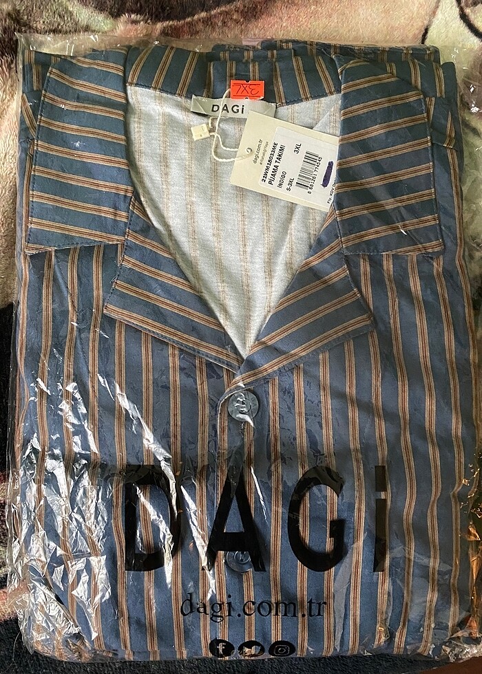 Dagi marka gömlek yaka erkek pijama takımı indigo 3xl - Görsel 2