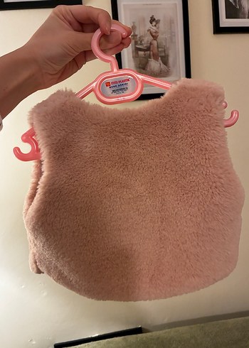 Kız Çocuk Pembe Kürklü Kolsuz Yelek - Görsel 2