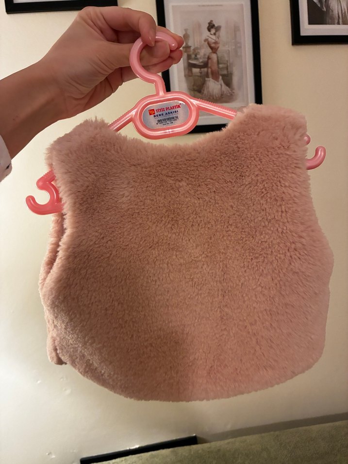 Kız Çocuk Pembe Kürklü Kolsuz Yelek - Görsel 2