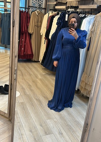 Lacivert Uzun abiye elbise - Görsel 3