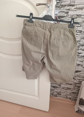 Koton koton Bej Keten Bol Kesim Kemerli Mini Erkek Şort