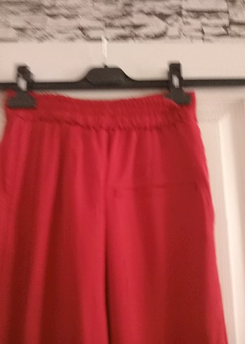 Parlak Kırmızı Kadın Uzun Kumaş Pantolon - Görsel 4