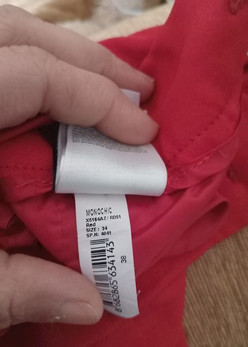 Parlak Kırmızı Kadın Uzun Kumaş Pantolon - Görsel 6