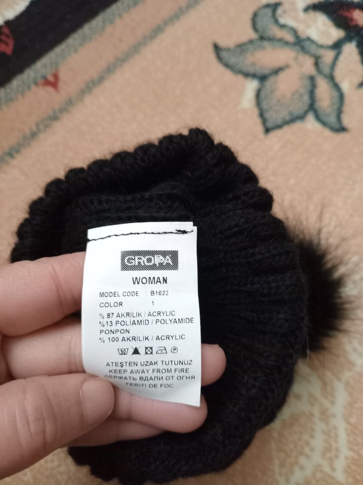 GROPASiyah Örgü Kadın Bere - Görsel 2