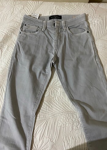 Gri Regular Fit Denim Erkek Pantolon