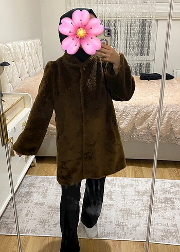 Kahverengi Midi Suni Kürk Uzun Kollu - Görsel 2