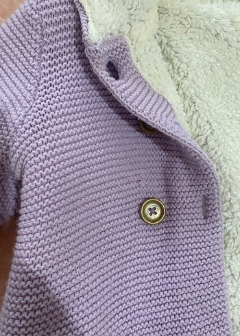 Kız Çocuk Lila Örgü Hırka - Görsel 6