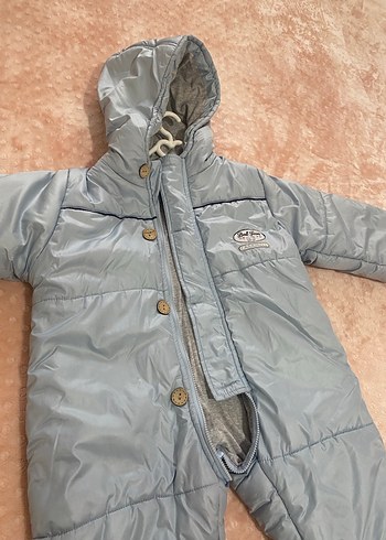 Gri Bebek Tulum, Kürklü Kapüşonlu - Görsel 2