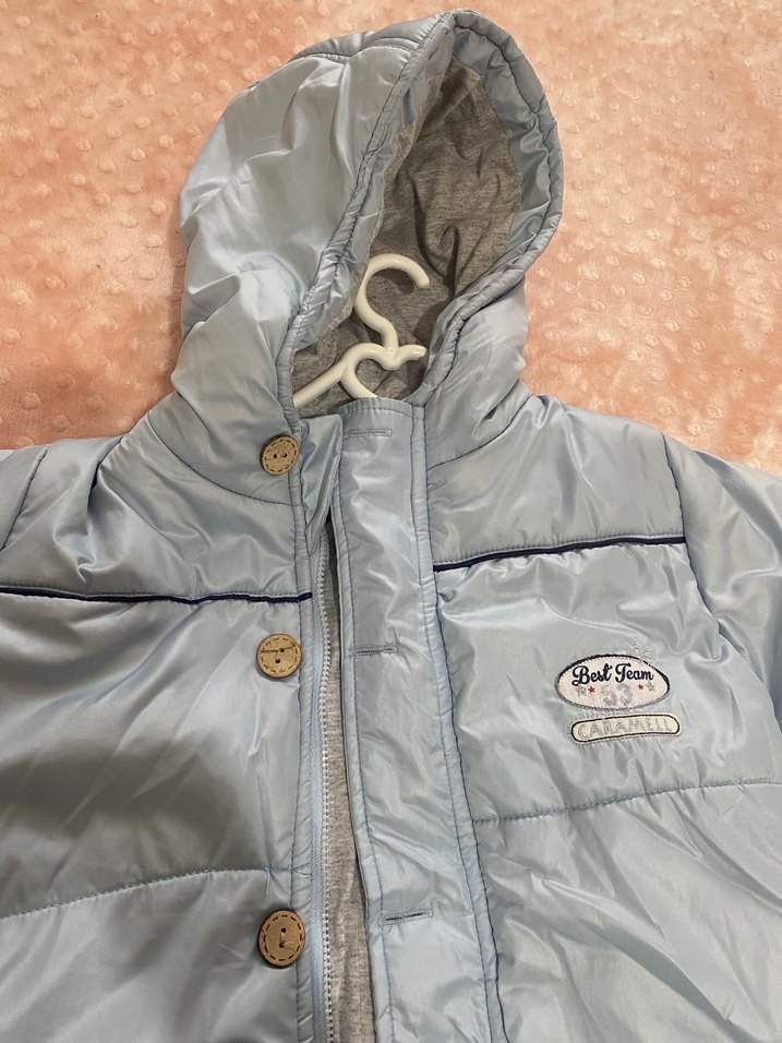 Gri Bebek Tulum, Kürklü Kapüşonlu - Görsel 3