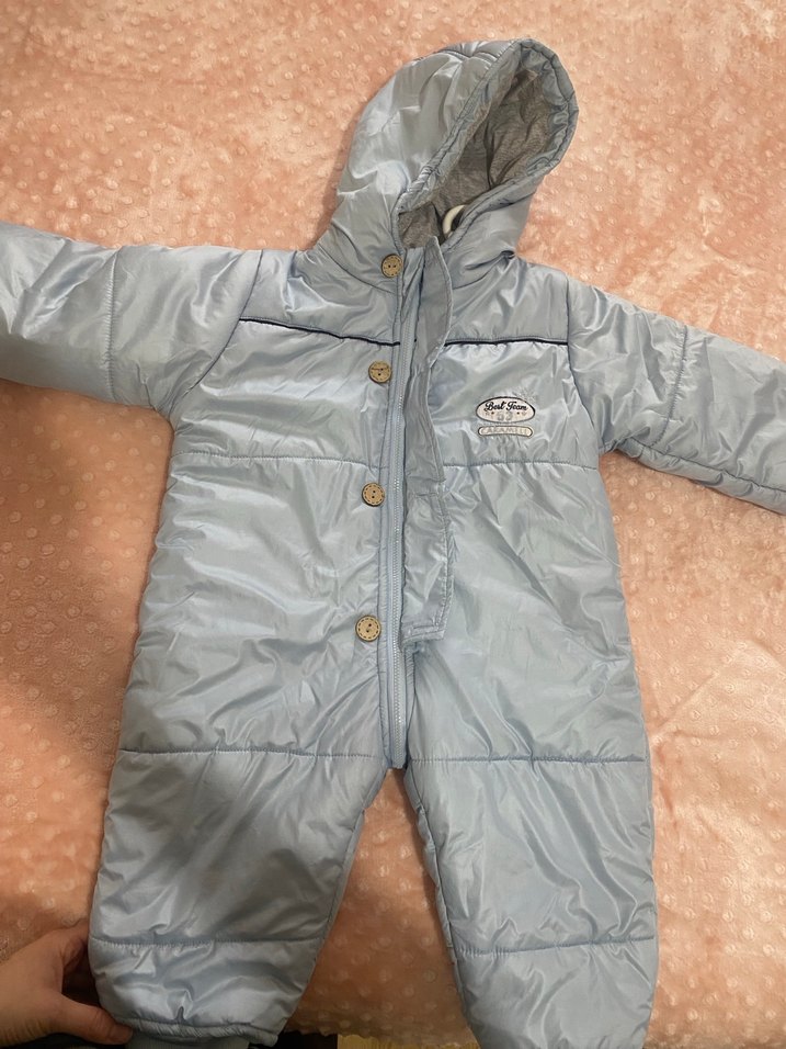 Gri Bebek Tulum, Kürklü Kapüşonlu - Görsel 5