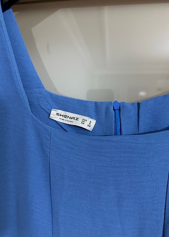 Mavi Drapeli Uzun Kadın Elbise - Görsel 3