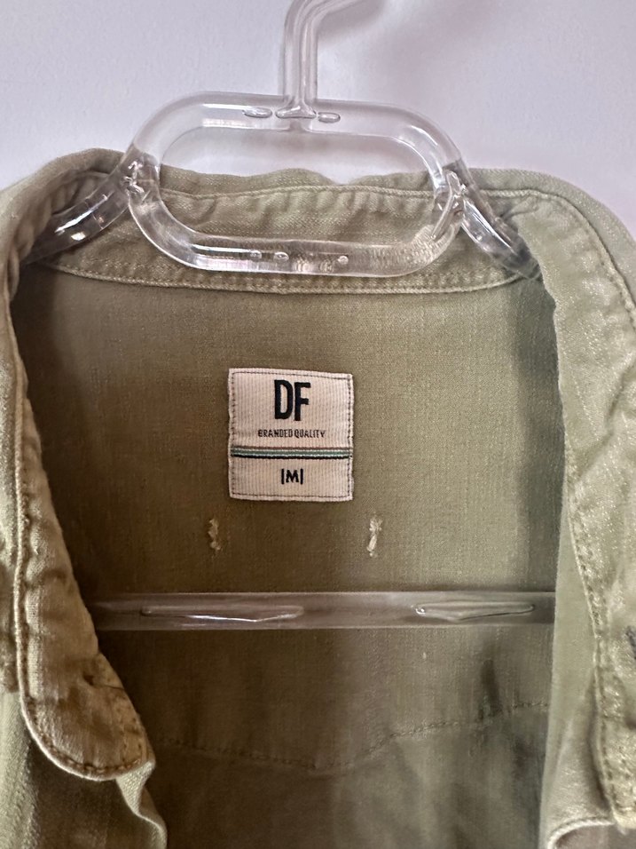 Erkek Haki Uzun Kollu Keten Gömlek - Görsel 3