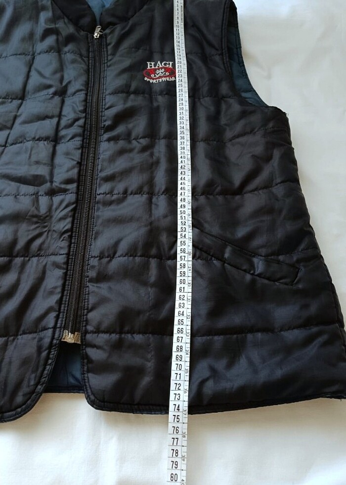 HAGI Çift Taraflı Şişme Vintage Yelek Retro Oldschool - Görsel 4