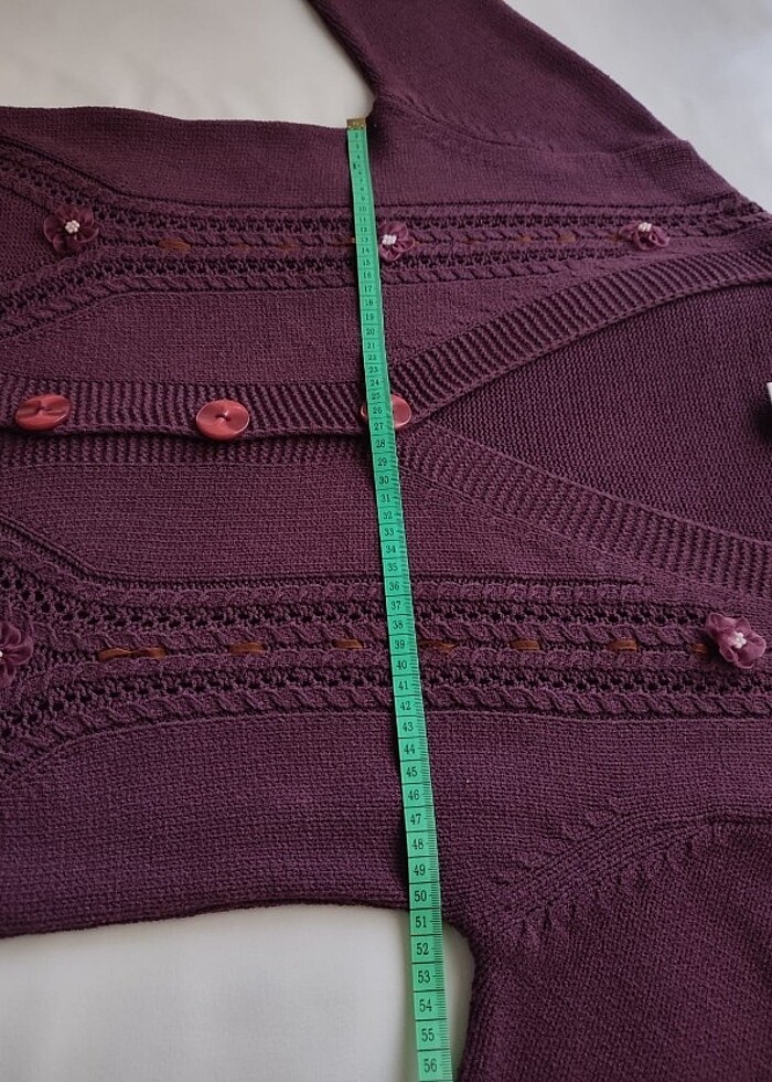 Mürdüm İşlemeli Otantik Vintage Hırka Anne Hırka - Görsel 2