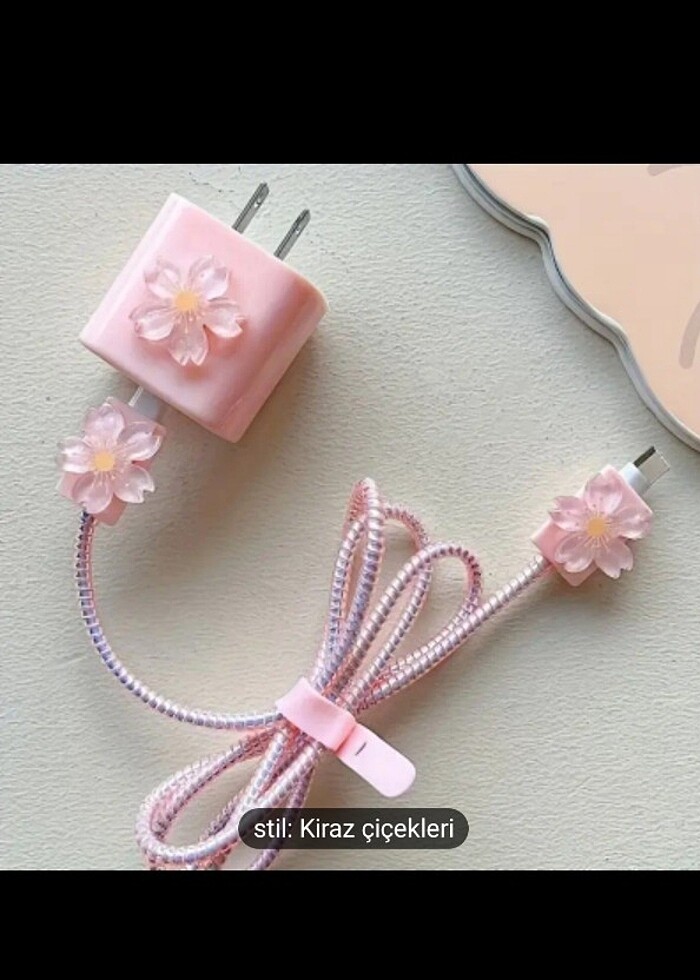 Apple İphone Sakura 5 li Şarj koruyucu seti - Görsel 2