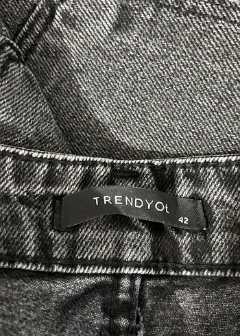 TRENDYOL Gri Yüksek Bel Wide Leg Jean Pantolon - Görsel 2