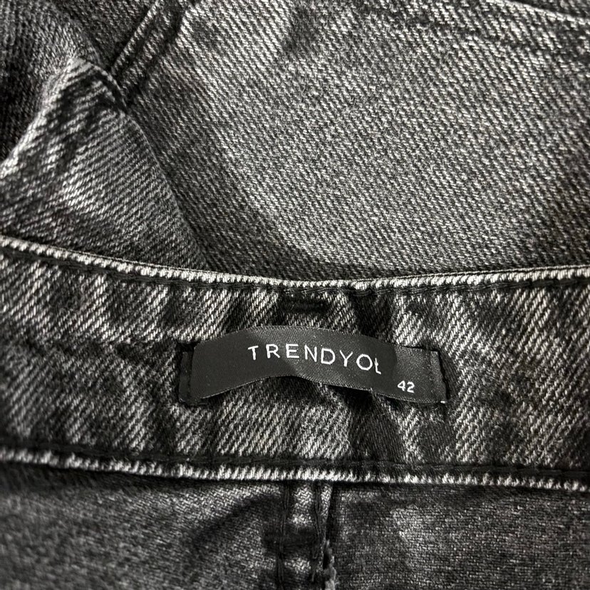 TRENDYOL Gri Yüksek Bel Wide Leg Jean Pantolon - Görsel 2