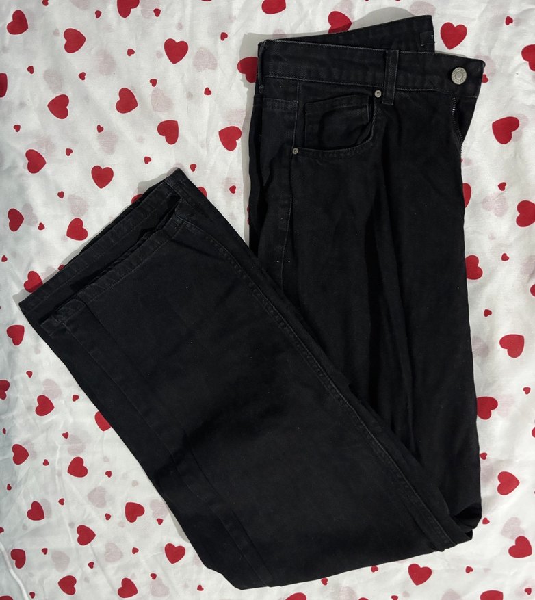 TRENDYOLMİLLA Siyah Yüksek Bel Wide Leg Jean Pantolon - Görsel 2